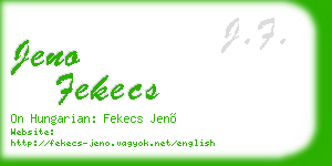 jeno fekecs business card